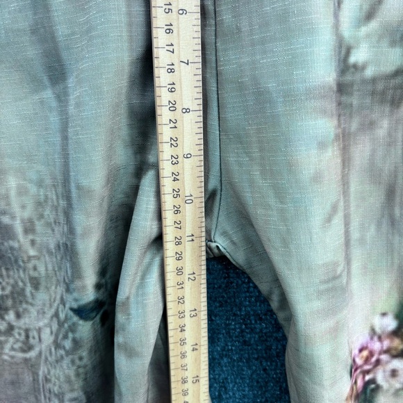 Lightweight Muted Green Floral Overalls Festival Boho Chic Summer Women’s Small - Picture 10 of 13